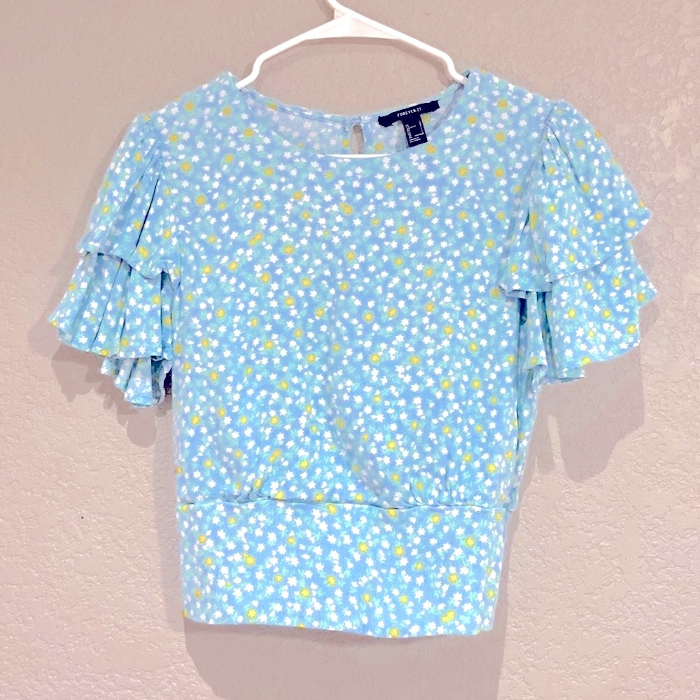 Floral baby blue shirt (bundle and save)